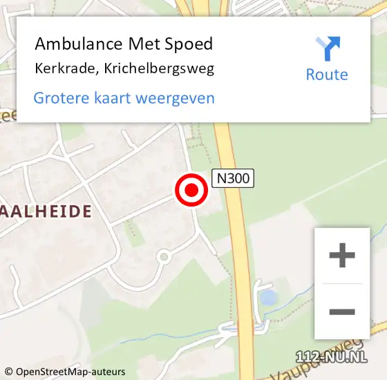 Locatie op kaart van de 112 melding: Ambulance Met Spoed Naar Kerkrade, Krichelbergsweg op 12 mei 2014 09:06