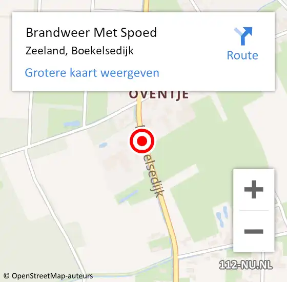 Locatie op kaart van de 112 melding: Brandweer Met Spoed Naar Zeeland, Boekelsedijk op 9 juli 2020 14:51