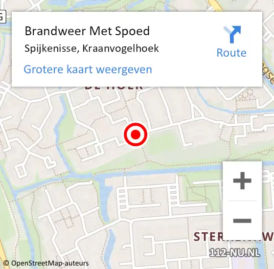 Locatie op kaart van de 112 melding: Brandweer Met Spoed Naar Spijkenisse, Kraanvogelhoek op 9 juli 2020 15:44