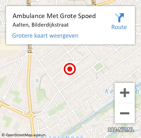 Locatie op kaart van de 112 melding: Ambulance Met Grote Spoed Naar Aalten, Bilderdijkstraat op 12 mei 2014 09:12