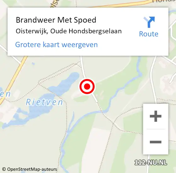 Locatie op kaart van de 112 melding: Brandweer Met Spoed Naar Oisterwijk, Oude Hondsbergselaan op 9 juli 2020 16:14