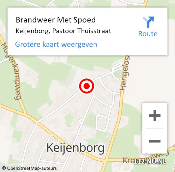 Locatie op kaart van de 112 melding: Brandweer Met Spoed Naar Keijenborg, Pastoor Thuisstraat op 9 juli 2020 18:06