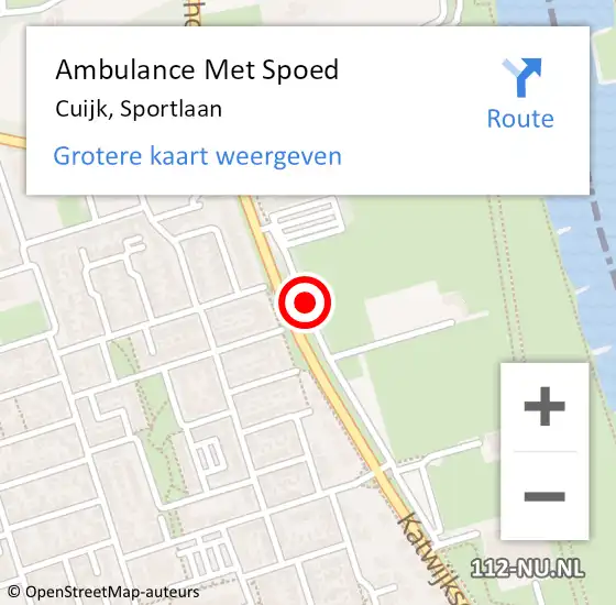 Locatie op kaart van de 112 melding: Ambulance Met Spoed Naar Cuijk, Sportlaan op 9 juli 2020 19:18