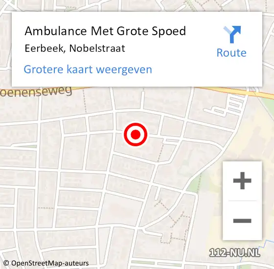 Locatie op kaart van de 112 melding: Ambulance Met Grote Spoed Naar Eerbeek, Nobelstraat op 9 juli 2020 19:49