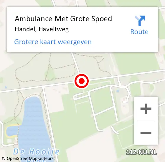 Locatie op kaart van de 112 melding: Ambulance Met Grote Spoed Naar Handel, Haveltweg op 9 juli 2020 21:03