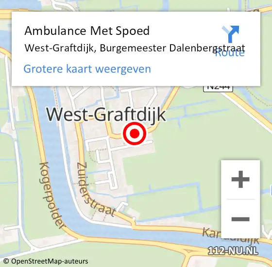 Locatie op kaart van de 112 melding: Ambulance Met Spoed Naar West-Graftdijk, Burgemeester Dalenbergstraat op 10 juli 2020 01:58