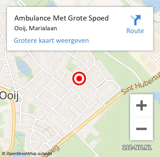 Locatie op kaart van de 112 melding: Ambulance Met Grote Spoed Naar Ooij, Marialaan op 10 juli 2020 03:35