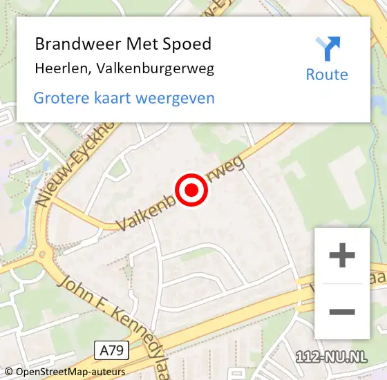 Locatie op kaart van de 112 melding: Brandweer Met Spoed Naar Heerlen, Valkenburgerweg op 10 juli 2020 04:22