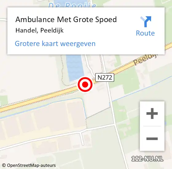 Locatie op kaart van de 112 melding: Ambulance Met Grote Spoed Naar Handel, Peeldijk op 10 juli 2020 06:26