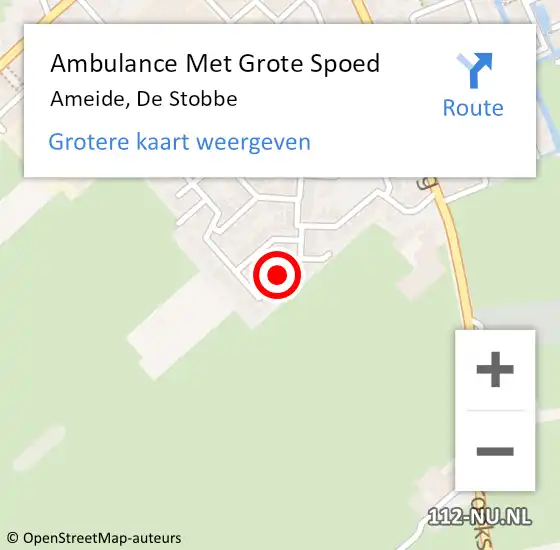 Locatie op kaart van de 112 melding: Ambulance Met Grote Spoed Naar Ameide, De Stobbe op 10 juli 2020 07:43