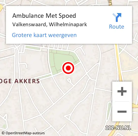 Locatie op kaart van de 112 melding: Ambulance Met Spoed Naar Valkenswaard, Wilhelminapark op 10 juli 2020 08:45