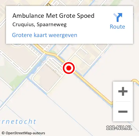 Locatie op kaart van de 112 melding: Ambulance Met Grote Spoed Naar Cruquius, Spaarneweg op 10 juli 2020 09:23
