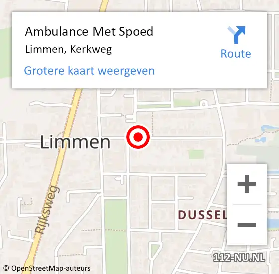 Locatie op kaart van de 112 melding: Ambulance Met Spoed Naar Limmen, Kerkweg op 10 juli 2020 10:17