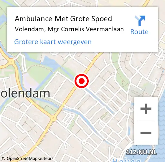 Locatie op kaart van de 112 melding: Ambulance Met Grote Spoed Naar Volendam, Mgr Cornelis Veermanlaan op 10 juli 2020 13:11