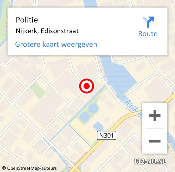 Locatie op kaart van de 112 melding: Politie Nijkerk, Edisonstraat op 10 juli 2020 13:37