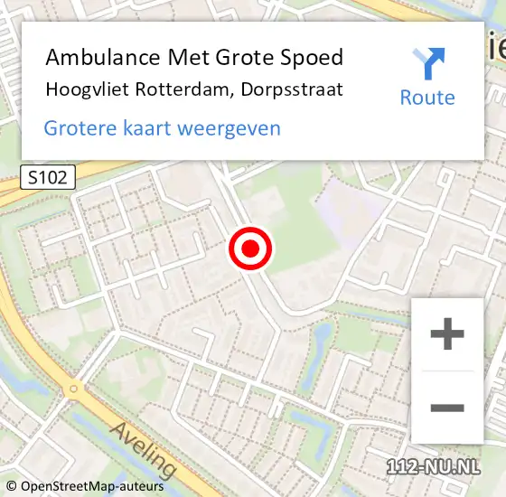 Locatie op kaart van de 112 melding: Ambulance Met Grote Spoed Naar Hoogvliet Rotterdam, Dorpsstraat op 10 juli 2020 14:48