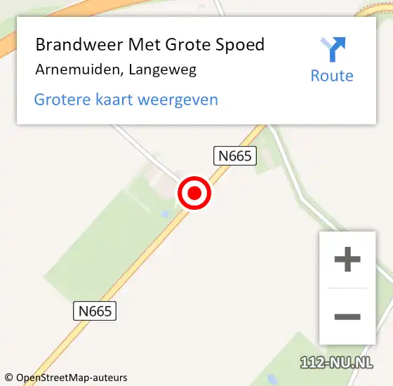 Locatie op kaart van de 112 melding: Brandweer Met Grote Spoed Naar Arnemuiden, Langeweg op 10 juli 2020 14:58