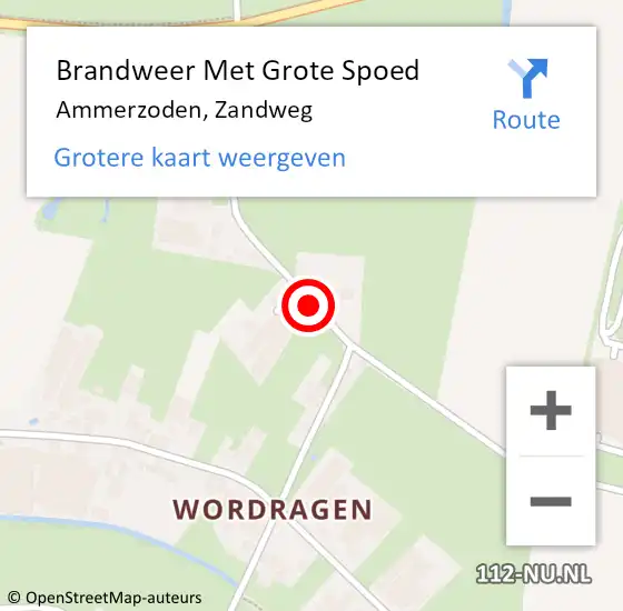 Locatie op kaart van de 112 melding: Brandweer Met Grote Spoed Naar Ammerzoden, Zandweg op 10 juli 2020 17:06