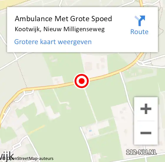 Locatie op kaart van de 112 melding: Ambulance Met Grote Spoed Naar Kootwijk, Nieuw Milligenseweg op 10 juli 2020 18:05