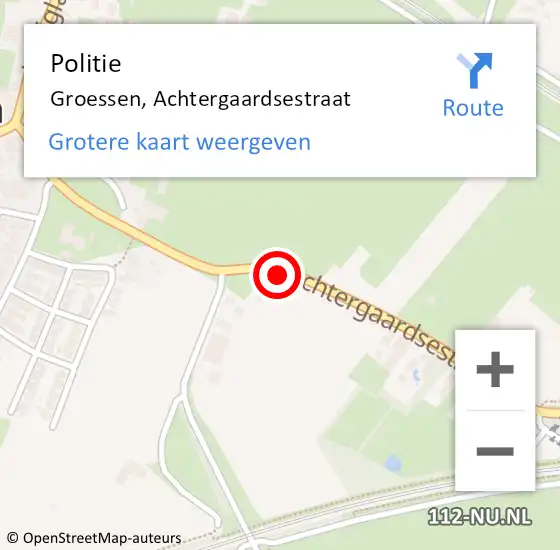 Locatie op kaart van de 112 melding: Politie Groessen, Achtergaardsestraat op 10 juli 2020 19:26