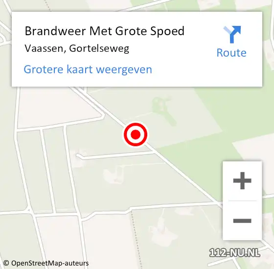 Locatie op kaart van de 112 melding: Brandweer Met Grote Spoed Naar Vaassen, Gortelseweg op 10 juli 2020 20:55