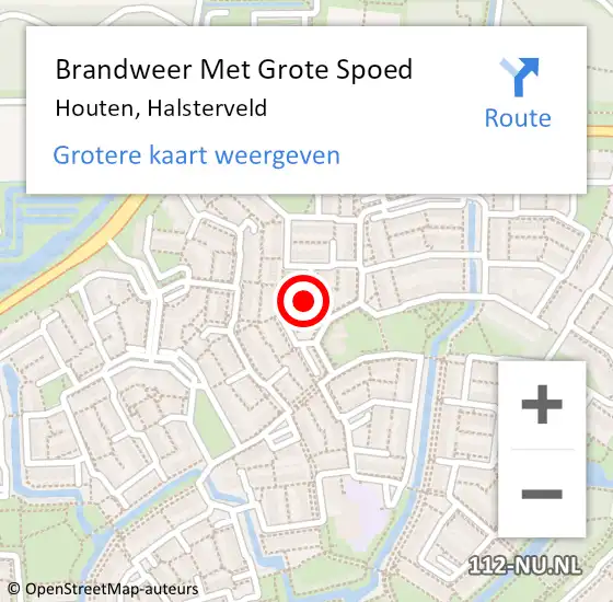 Locatie op kaart van de 112 melding: Brandweer Met Grote Spoed Naar Houten, Halsterveld op 10 juli 2020 20:59