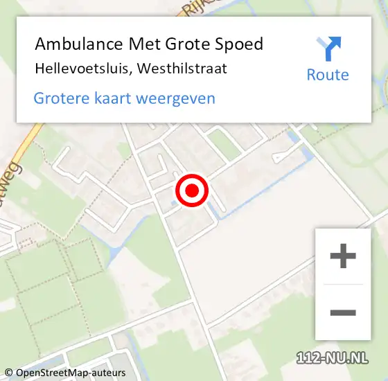 Locatie op kaart van de 112 melding: Ambulance Met Grote Spoed Naar Hellevoetsluis, Westhilstraat op 10 juli 2020 21:05