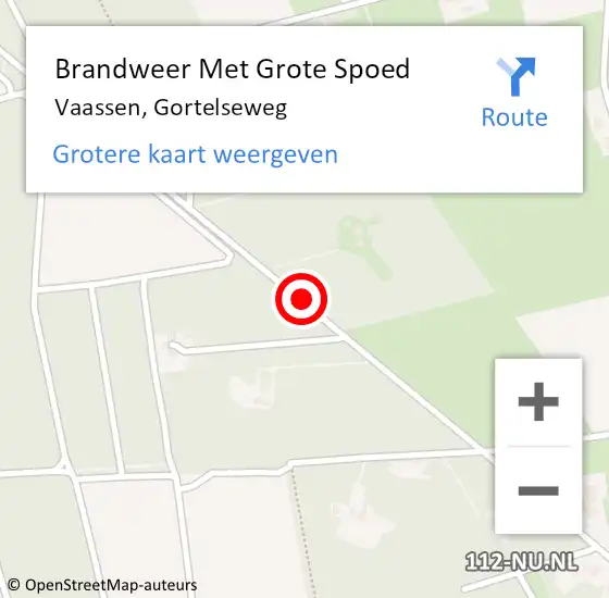 Locatie op kaart van de 112 melding: Brandweer Met Grote Spoed Naar Vaassen, Gortelseweg op 10 juli 2020 21:12