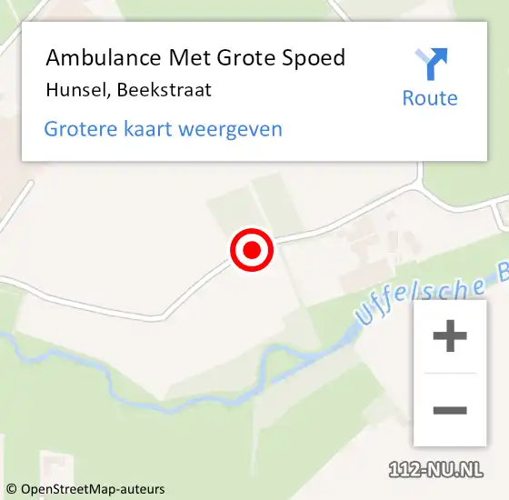 Locatie op kaart van de 112 melding: Ambulance Met Grote Spoed Naar Hunsel, Beekstraat op 10 juli 2020 21:16