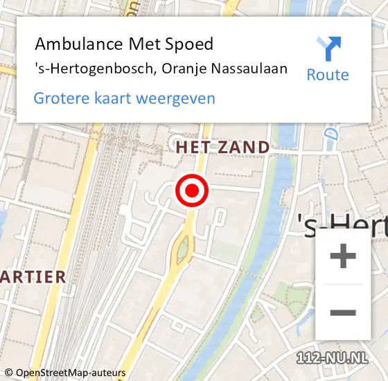 Locatie op kaart van de 112 melding: Ambulance Met Spoed Naar 's-Hertogenbosch, Oranje Nassaulaan op 11 juli 2020 08:05