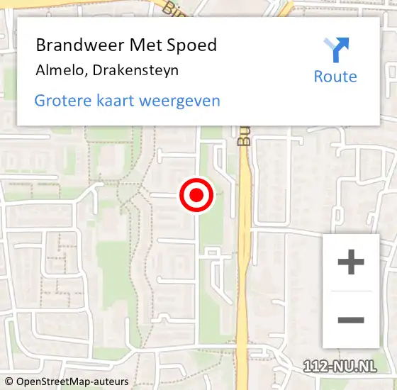 Locatie op kaart van de 112 melding: Brandweer Met Spoed Naar Almelo, Drakensteyn op 11 juli 2020 11:08