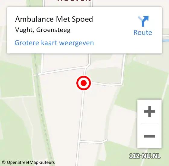 Locatie op kaart van de 112 melding: Ambulance Met Spoed Naar Vught, Groensteeg op 11 juli 2020 11:14