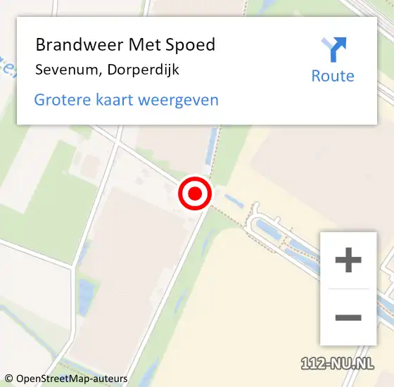 Locatie op kaart van de 112 melding: Brandweer Met Spoed Naar Sevenum, Dorperdijk op 11 juli 2020 12:26