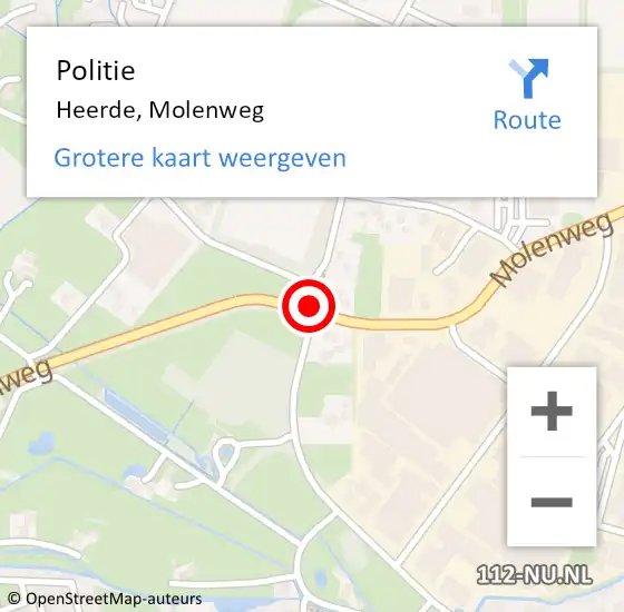 Locatie op kaart van de 112 melding: Politie Heerde, Molenweg op 11 juli 2020 12:43