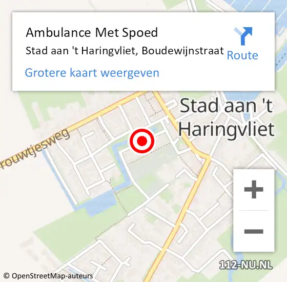 Locatie op kaart van de 112 melding: Ambulance Met Spoed Naar Stad aan 't Haringvliet, Boudewijnstraat op 11 juli 2020 14:03