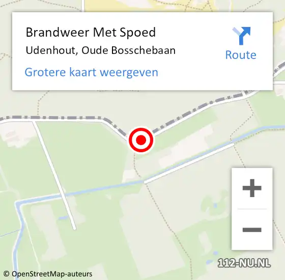 Locatie op kaart van de 112 melding: Brandweer Met Spoed Naar Udenhout, Oude Bosschebaan op 11 juli 2020 14:03