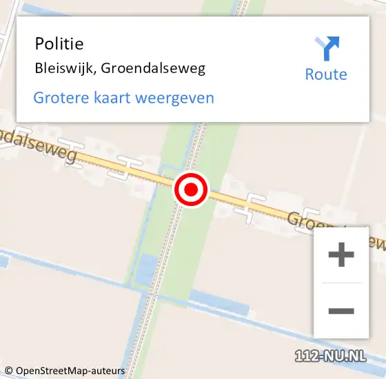 Locatie op kaart van de 112 melding: Politie Berkel en Rodenrijs, Groendalseweg op 11 juli 2020 17:30