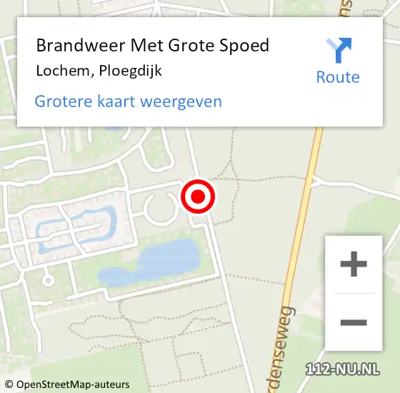 Locatie op kaart van de 112 melding: Brandweer Met Grote Spoed Naar Lochem, Ploegdijk op 11 juli 2020 17:48