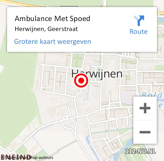 Locatie op kaart van de 112 melding: Ambulance Met Spoed Naar Herwijnen, Geerstraat op 11 juli 2020 19:44