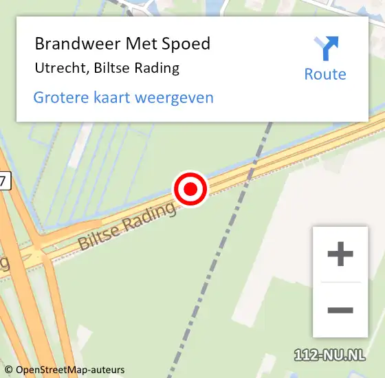 Locatie op kaart van de 112 melding: Brandweer Met Spoed Naar Utrecht, Biltse Rading op 11 juli 2020 20:17