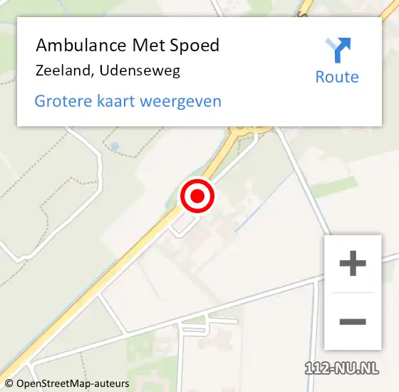 Locatie op kaart van de 112 melding: Ambulance Met Spoed Naar Zeeland, Udenseweg op 11 juli 2020 20:27