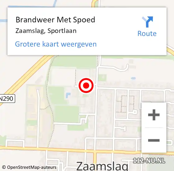 Locatie op kaart van de 112 melding: Brandweer Met Spoed Naar Zaamslag, Sportlaan op 11 juli 2020 22:06