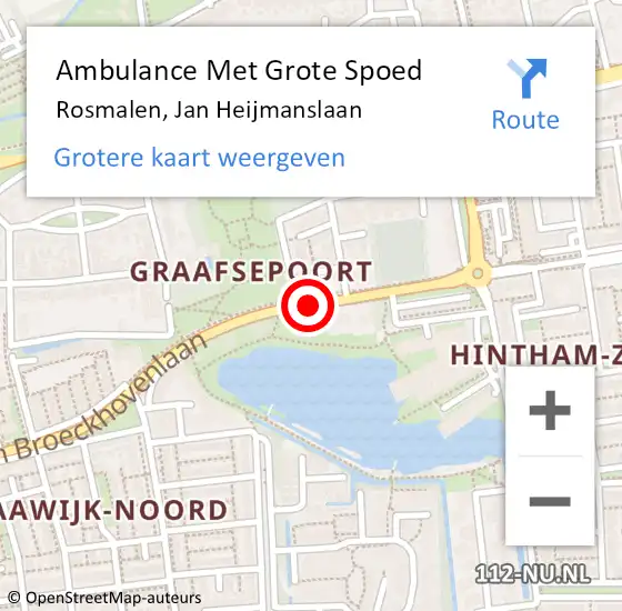 Locatie op kaart van de 112 melding: Ambulance Met Grote Spoed Naar Rosmalen, Jan Heijmanslaan op 11 juli 2020 22:40