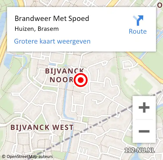 Locatie op kaart van de 112 melding: Brandweer Met Spoed Naar Huizen, Brasem op 12 juli 2020 01:36