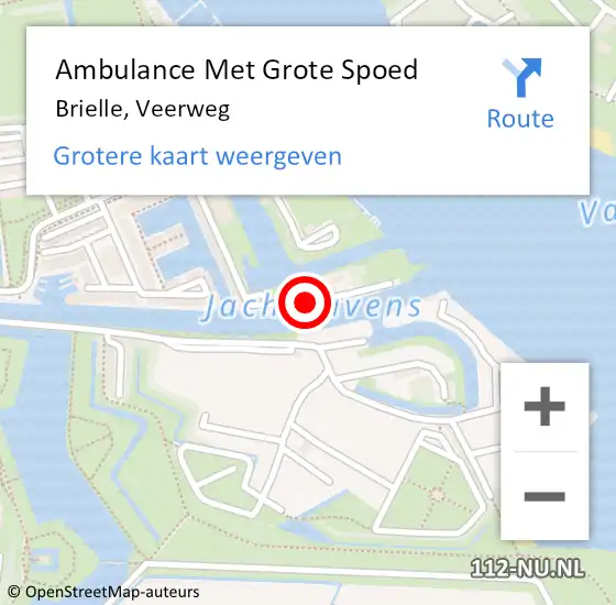 Locatie op kaart van de 112 melding: Ambulance Met Grote Spoed Naar Brielle, Veerweg op 12 juli 2020 02:10