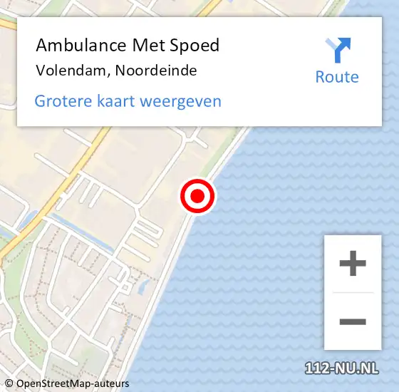 Locatie op kaart van de 112 melding: Ambulance Met Spoed Naar Volendam, Noordeinde op 12 juli 2020 09:00