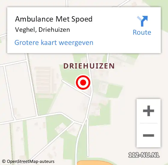 Locatie op kaart van de 112 melding: Ambulance Met Spoed Naar Veghel, Driehuizen op 12 juli 2020 10:44
