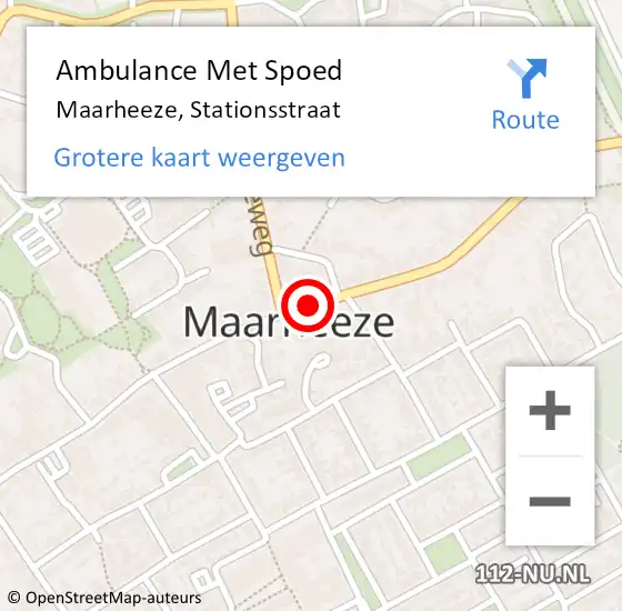 Locatie op kaart van de 112 melding: Ambulance Met Spoed Naar Maarheeze, Stationsstraat op 12 juli 2020 11:53