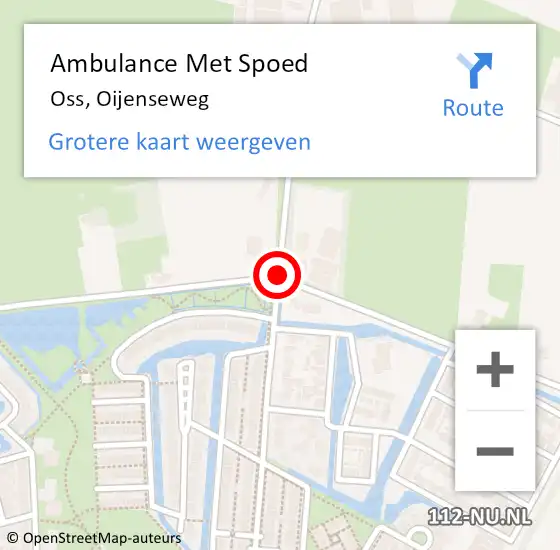 Locatie op kaart van de 112 melding: Ambulance Met Spoed Naar Oss, Oijenseweg op 12 juli 2020 12:33