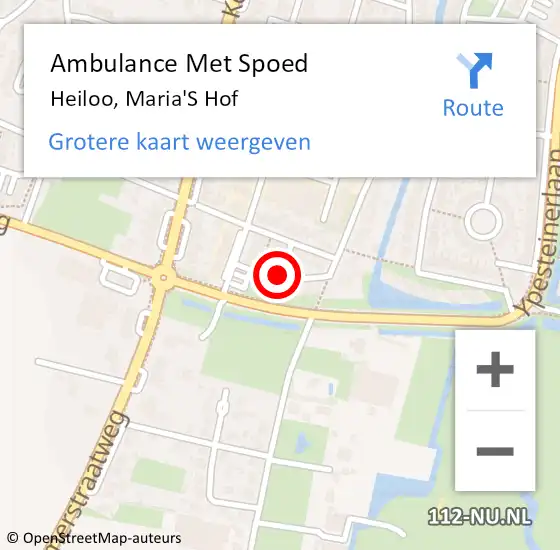 Locatie op kaart van de 112 melding: Ambulance Met Spoed Naar Heiloo, Maria'S Hof op 12 juli 2020 13:45